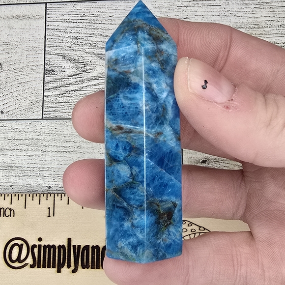 Blue Apatite Crystal Tower - Picture 4 of 5